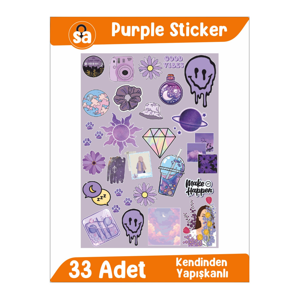 Sticker Adresim Purple Sticker Seti Planner Ajanda Bullet Journal Bilgisayar Telefon Için Uygun Etiket Fiyatı