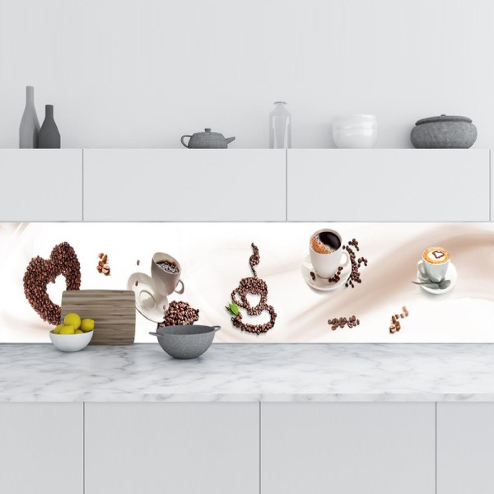 Sticker Art Mutfak Tezgah Arası Folyo Fayans Kaplama Folyosu Kahve Mutfak 60X400 cm - 60 cm - Renkli Yapı Kimyasalları & Yapıştırıcılar Fiyatı