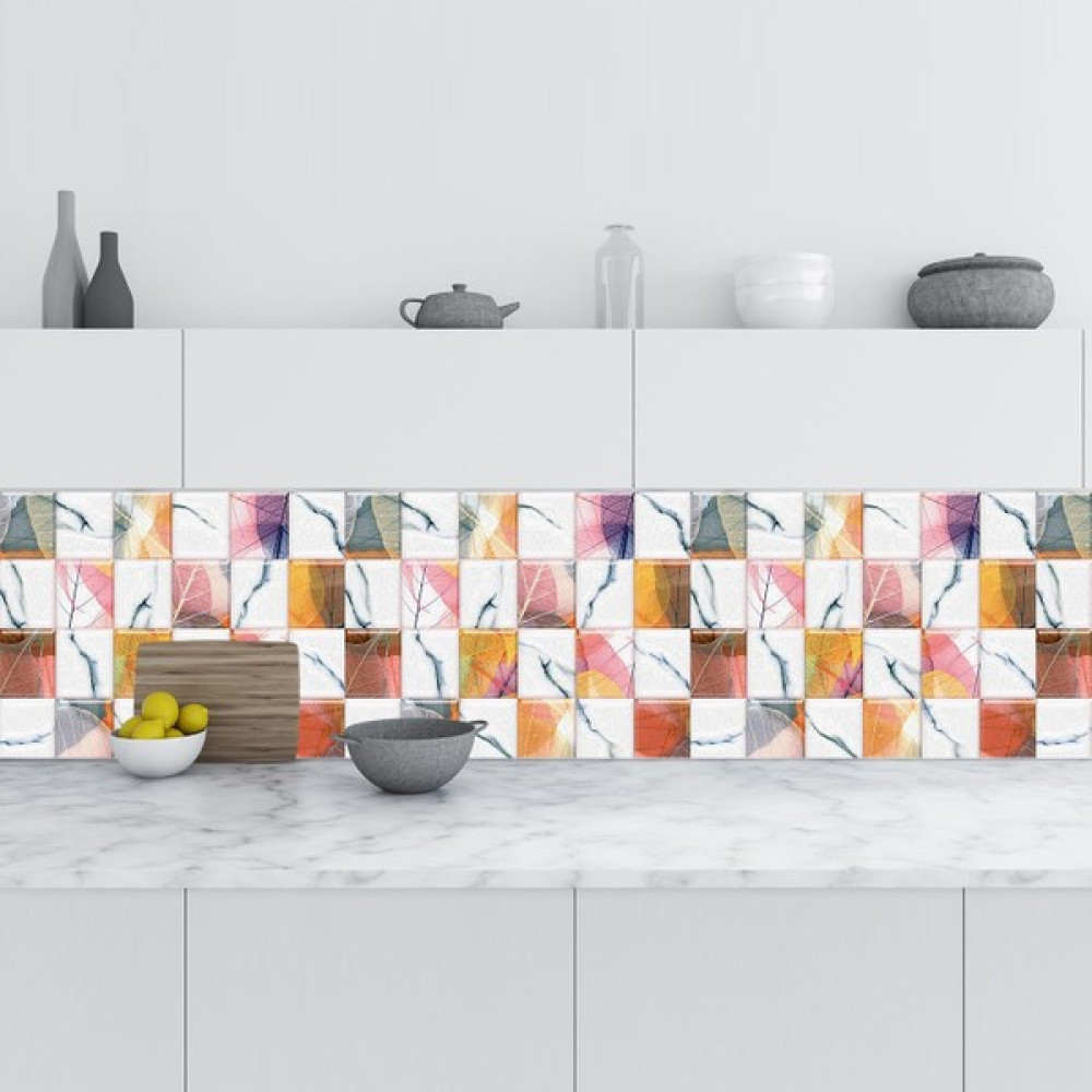 Sticker Art Mutfak Tezgah Arası Folyo Fayans Kaplama Folyosu Sanat Yağlıboya Karo 60 x 200 cm - Renkli Duvar Stickerı Fiyatı