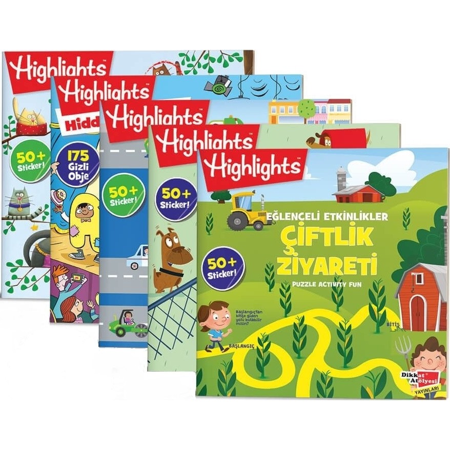 Sticker Hikayeli Bulmacalı 5'li Set Eğlenceli Etkinliklerle Dikkat Atölyesi Yayınları 3-5 Yaş Ciltli Diğer Fiyatı