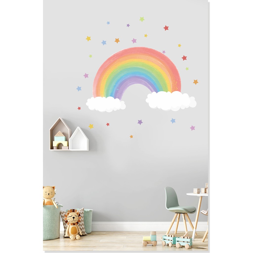 Sticker Sepetim Soft Gökkuşağı Bulutlar ve Renkli Yıldızlar Çocuk Odası Duvar Sticker - 50 x 100 cm SSD / Solid State Drive Fiyatı