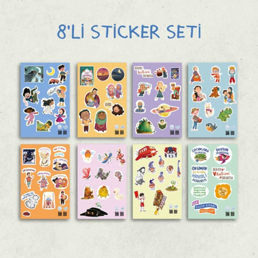 Sticker Seti1 (8 Adet) - 16,5 x 24 cm - Açık Mavi Diğer Fiyatı