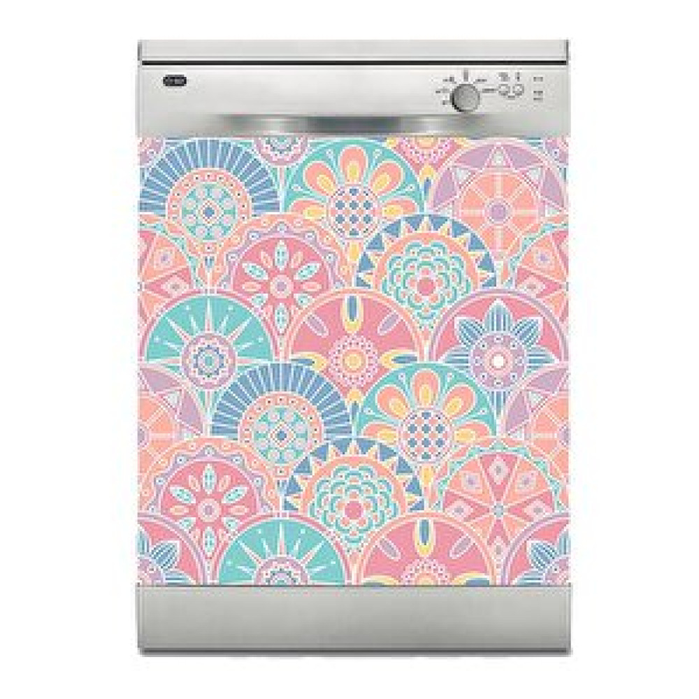 Stickerart Bulaşık Makinesi Sticker Kaplama Beyaz Eşya Kaplama Soyut Renkli Çiçekler Duvar Kağıdı Fiyatı