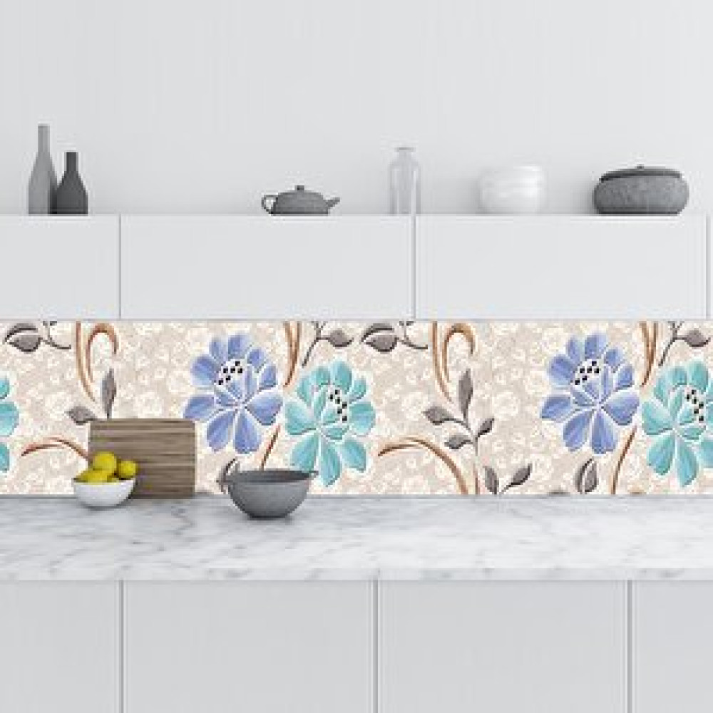 Stickerart Mutfak Tezgah Arası Folyo Fayans Kaplama Folyosu Çiçek Duvar 60x500 cm Duvar Kağıdı Fiyatı