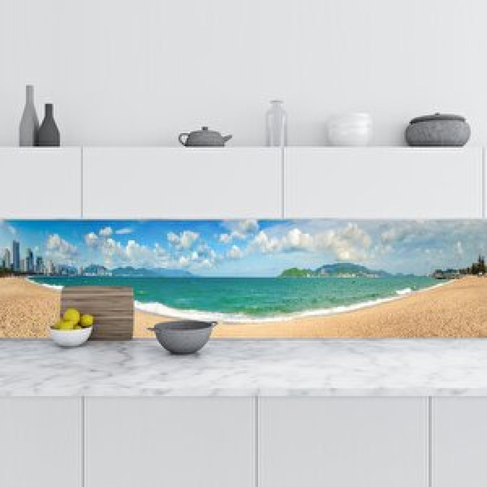 Stickerart Mutfak Tezgah Arası Folyo Fayans Kaplama Folyosu Nha Trang Plaj 60x400 cm Duvar Kağıdı Fiyatı