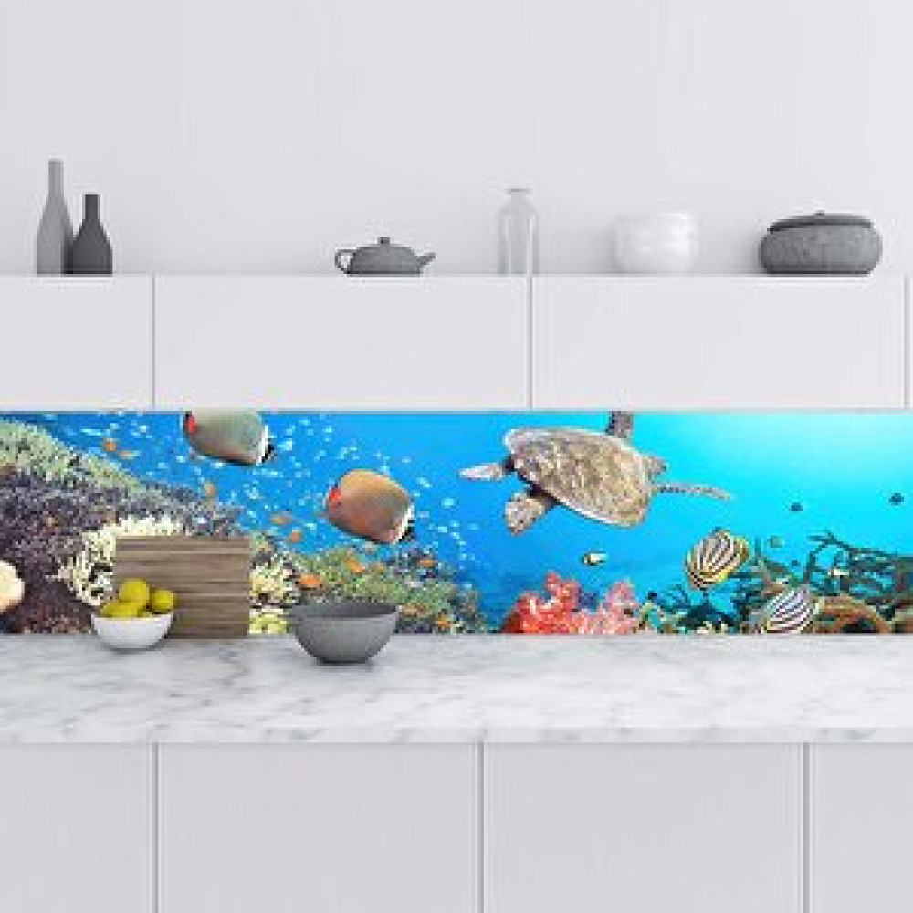 Stickerart Mutfak Tezgah Arası Folyo Fayans Kaplama Folyosu Panorama Su Altı 60x300 cm Duvar Kağıdı Fiyatı