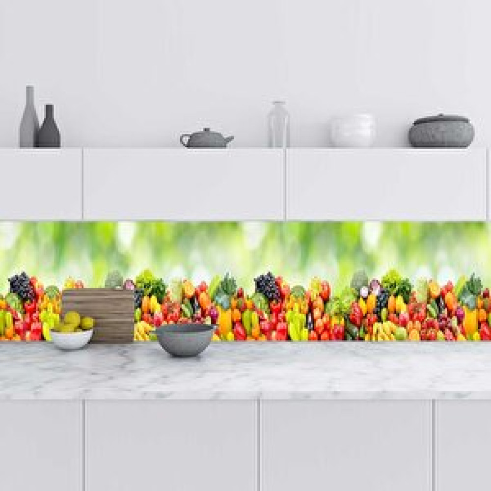 Stickerart Mutfak Tezgah Arası Folyo Fayans Kaplama Folyosu Sebze Meyveler Yeşil 60x100 cm Duvar Kağıdı Fiyatı