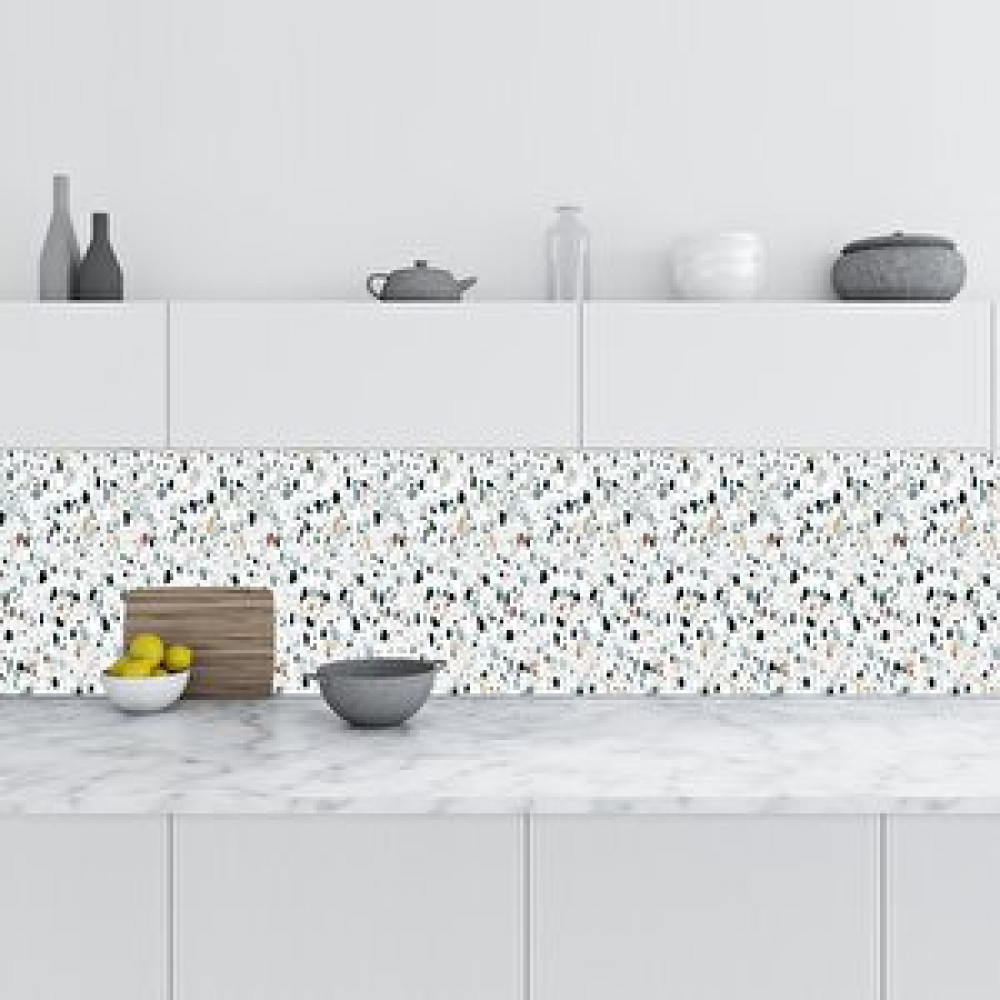 Stickerart Mutfak Tezgah Arası Folyo Fayans Kaplama Folyosu Terrazzo Döşeme 60x500 cm Duvar Kağıdı Fiyatı