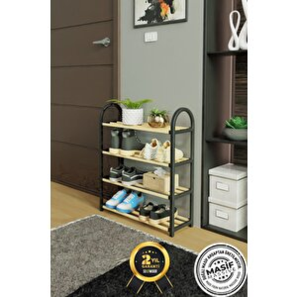 Stickwood 4 Katlı 1.sınıf Süper Kalite Masif Ahşap Ayakkabılık Çok Amaçlı Raf Ayakkabı Saklama Kutusu Fiyatı