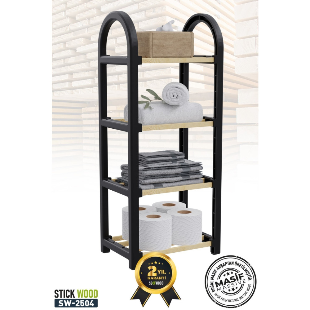 stickwood 4 Katlı 1.sınıf Süper Kalite Mini Siyah Masif Ahşap Ayakkabılık Raf Ünitesi 2 Yıl Garantili Ayakkabılık Fiyatı