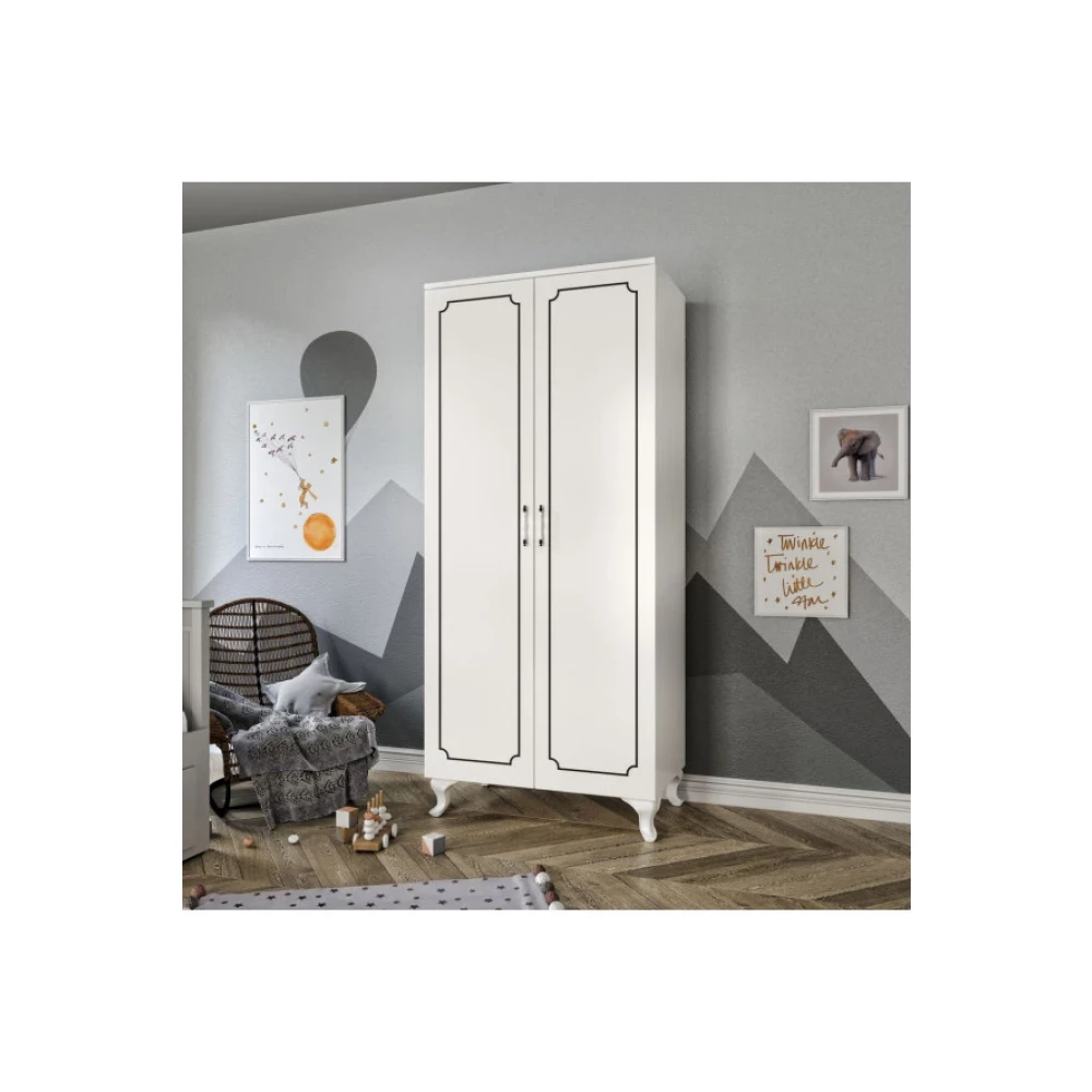 Stil 2 Kapakli Modern Desenli Gardirop, Elbise Dolabi - Tamami 1. Kalite Mdf Gardrop & Dolap Fiyatı