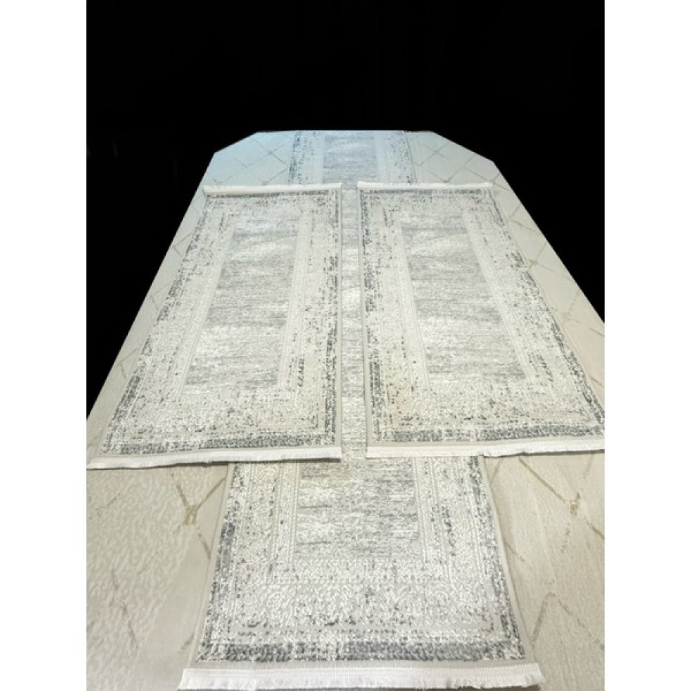 Stil Bambu Tarz 3'lü Yatak Odası Takım Halısı - 80 x 300 cm - Açık Gri Salon Halısı Fiyatı