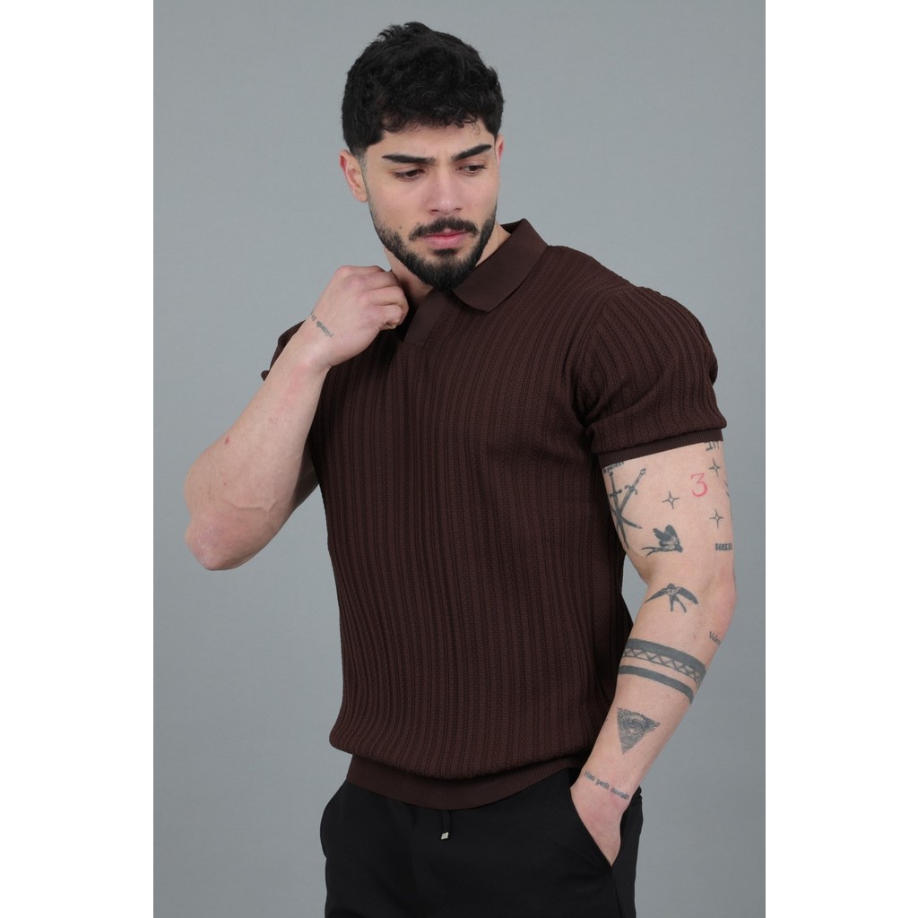Stil Kombin Apaç Yaka Örgü Triko Tişört Jrx 5003_30495 Giyim & İç Giyim Fiyatı