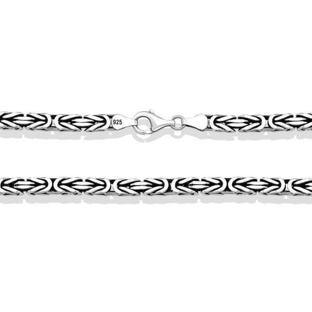 Stil Love Gümüş Kral Zincir - 6 mm Köşeli 70 cm - standart Kolyeler Fiyatı