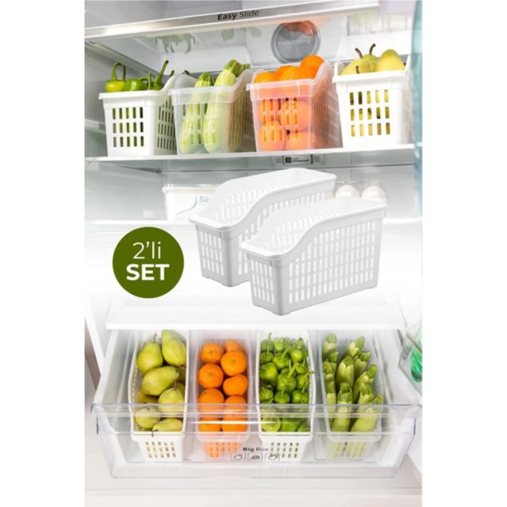Stile Cucina 2'li Buzdolabı Düzenleyici Set - Beyaz Saklama Kapları Fiyatı