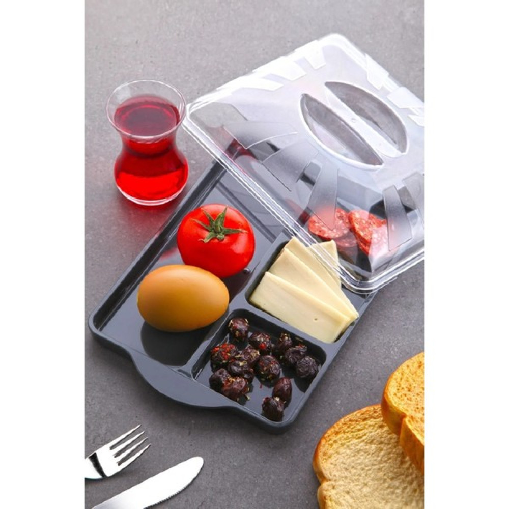 Stile Cucina 4 Bölmeli Kapaklı Kahvaltılık Antrasit Kahvaltı Takımı Fiyatı
