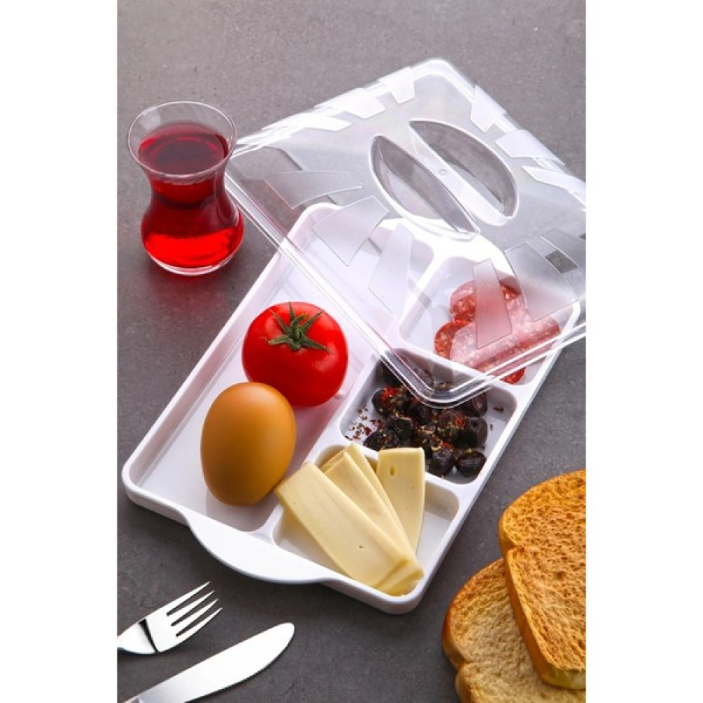 Stile Cucina 4 Bölmeli Kapaklı Kahvaltılık Beyaz Kahvaltı Takımı Fiyatı