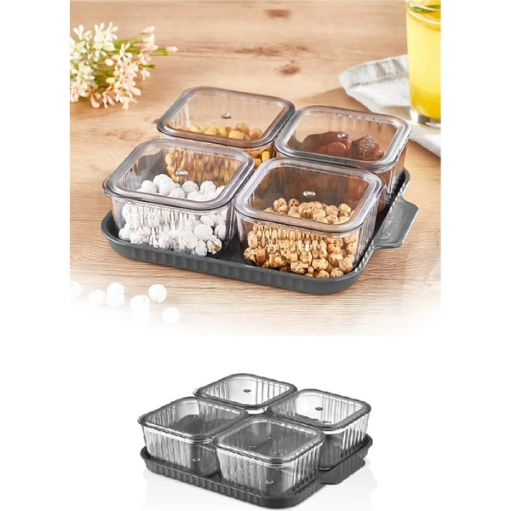 Stile Cucina 4 Bölmeli Kapaklı Kahvaltılık Seti Akrilik Kahvaltı Takımı Fiyatı