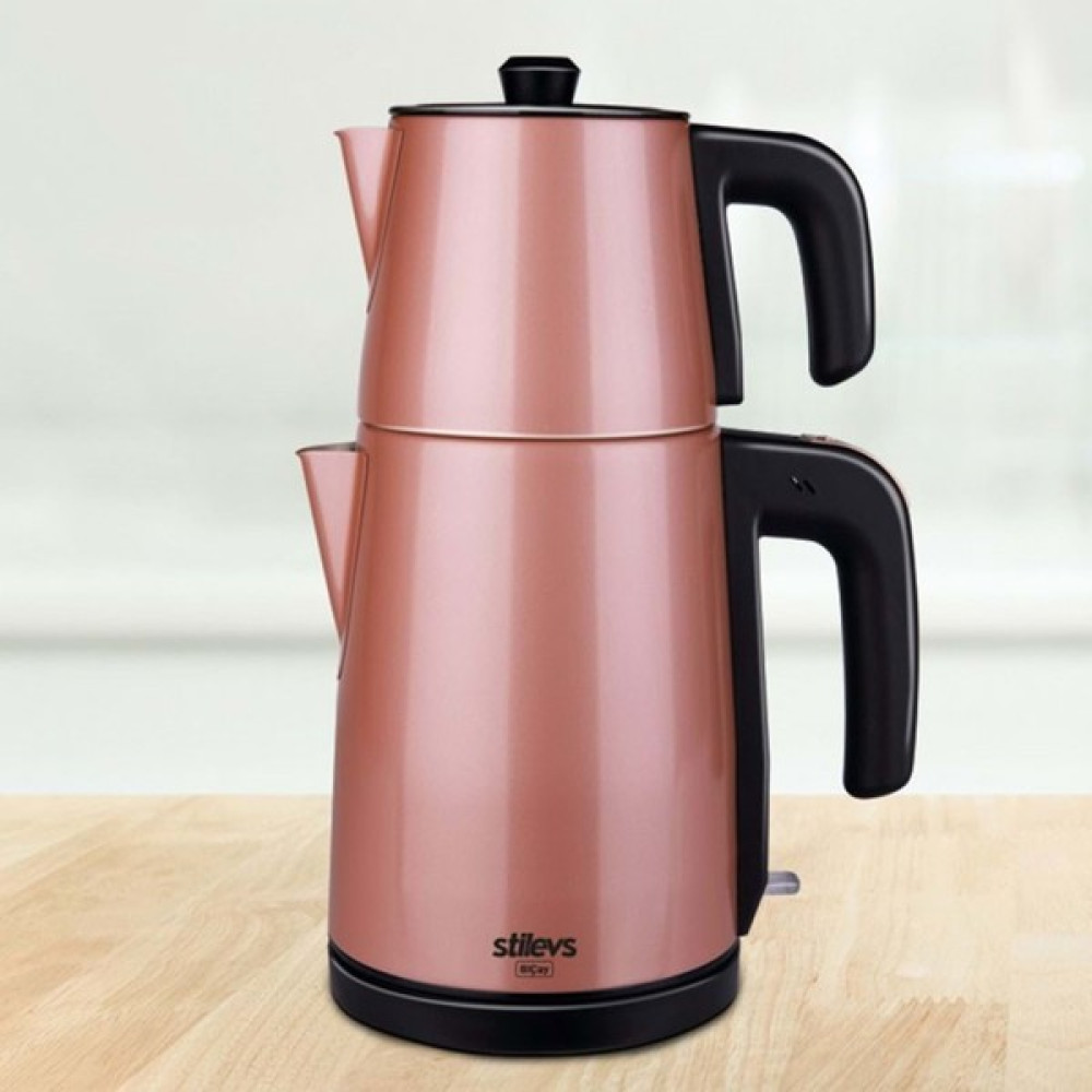 Stilevs Biçay Çelik Çay Makinesi Inox - Rose - Pembe Semaver Fiyatı