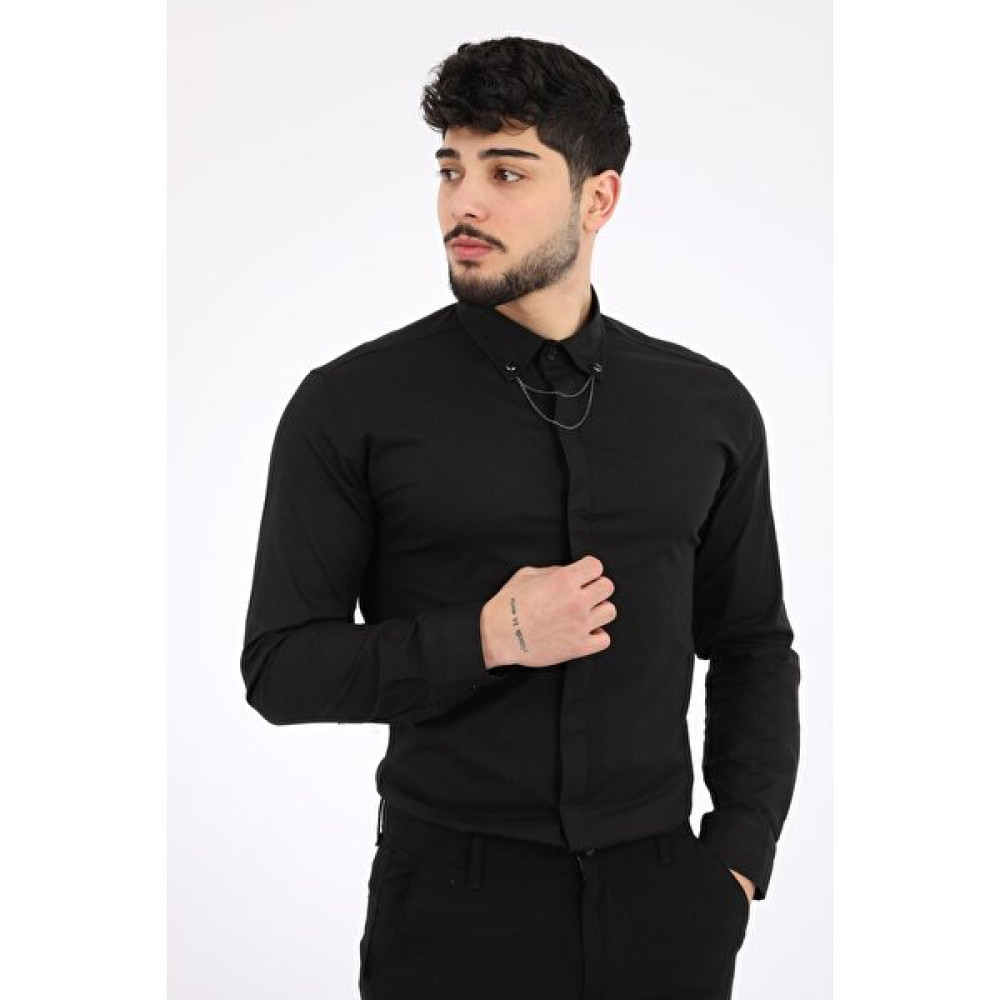 Stilkombin Stil Kombin Slim Fit Likralı Zincirli Gömlek Erkek Gömlek Fiyatı
