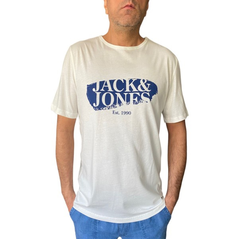Still Beyaz Jack Jones Baskılı Bisiklet Yaka T-Shirt Erkek T-shirt Fiyatı