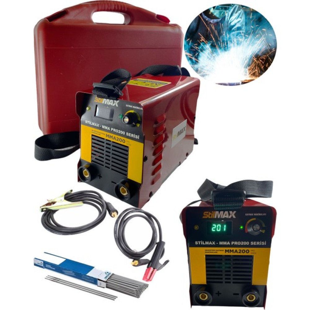 Stilmax 201 Amper Çift Kartlı Turbo Fan Soğutmalı Dijital Invertör Kaynak Makinesi ve Magmaweld Elektrot Set Kaynak Makineleri Fiyatı