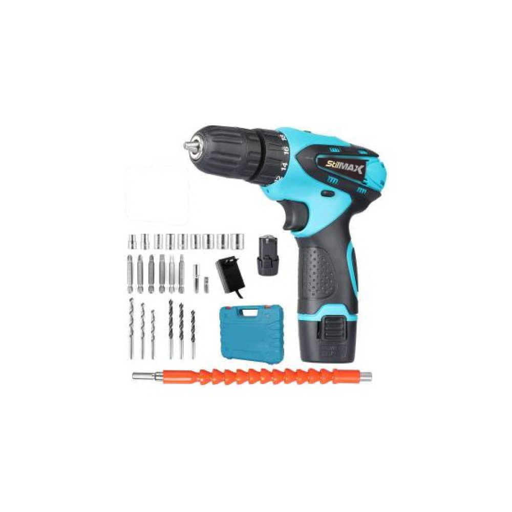 Stilmax 24V 4AH Metal Dişli Şanzıman Çift Akülü Şarjlı Vidalama Matkap + 24 Parça Usta Seti Hediye Elektrikli El Aletleri Fiyatı