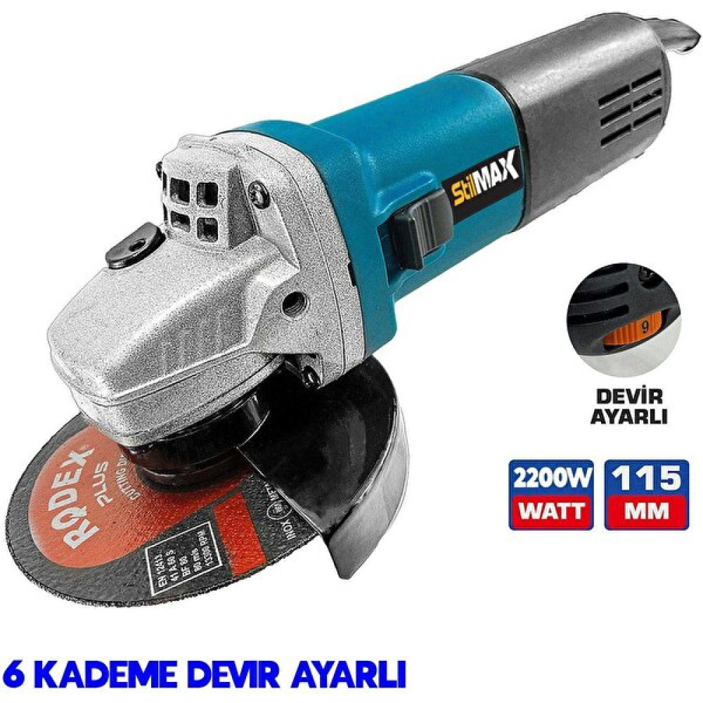 Stilmax 6 Kademe Devir Ayarlı Taşlama Spiral Makinesi 11-125MM 2200WATT Taş Taşlama Makinesi Fiyatı