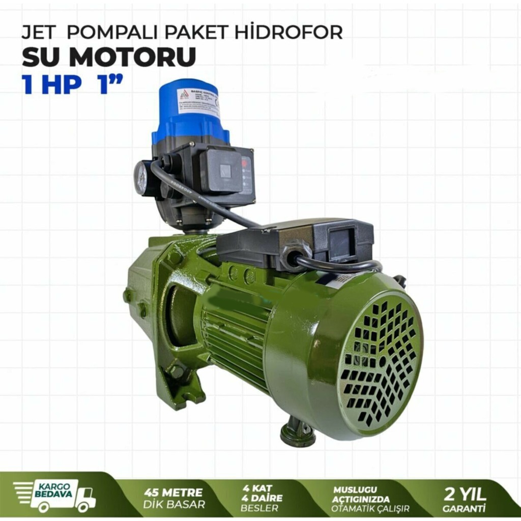 Stilmax Alman Type Jet Pompalı Otomatik Paket Hidrofor Su Motoru 1 Hp 1" Eldiven + Kontrol Kalemi Kalem & Yazı Gereçleri Fiyatı