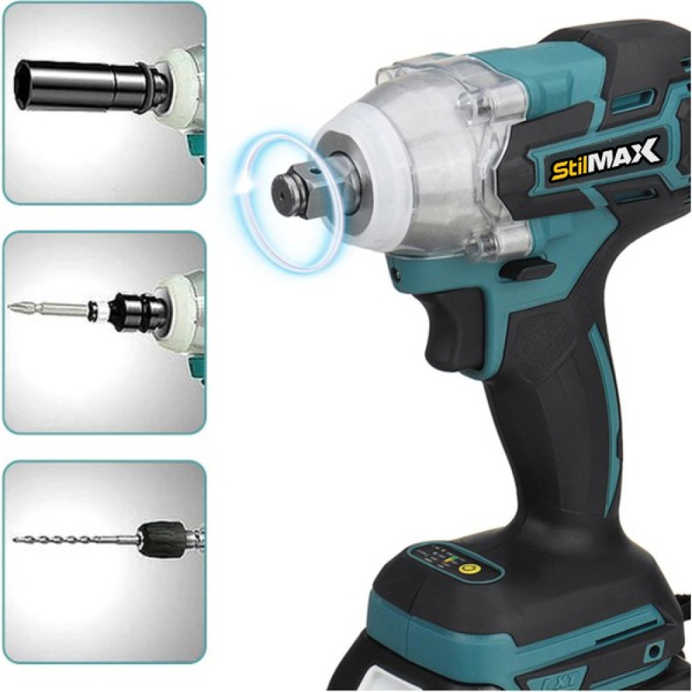 Stilmax Germany 36V 5AH Kömürsüz Bakır Sargı Çift Akülü Şarjlı Metal Somun Sökme Bijon Matkap Seti Somun Sıkma Makinesi Fiyatı