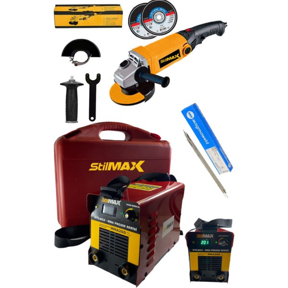 Stilmax Germany SUPER201T Ultrasonic 201AMPER Digital Göstergeli Invertör Kaynak Makinesi + Taşlama Hediyeli Kaynak Makineleri Fiyatı
