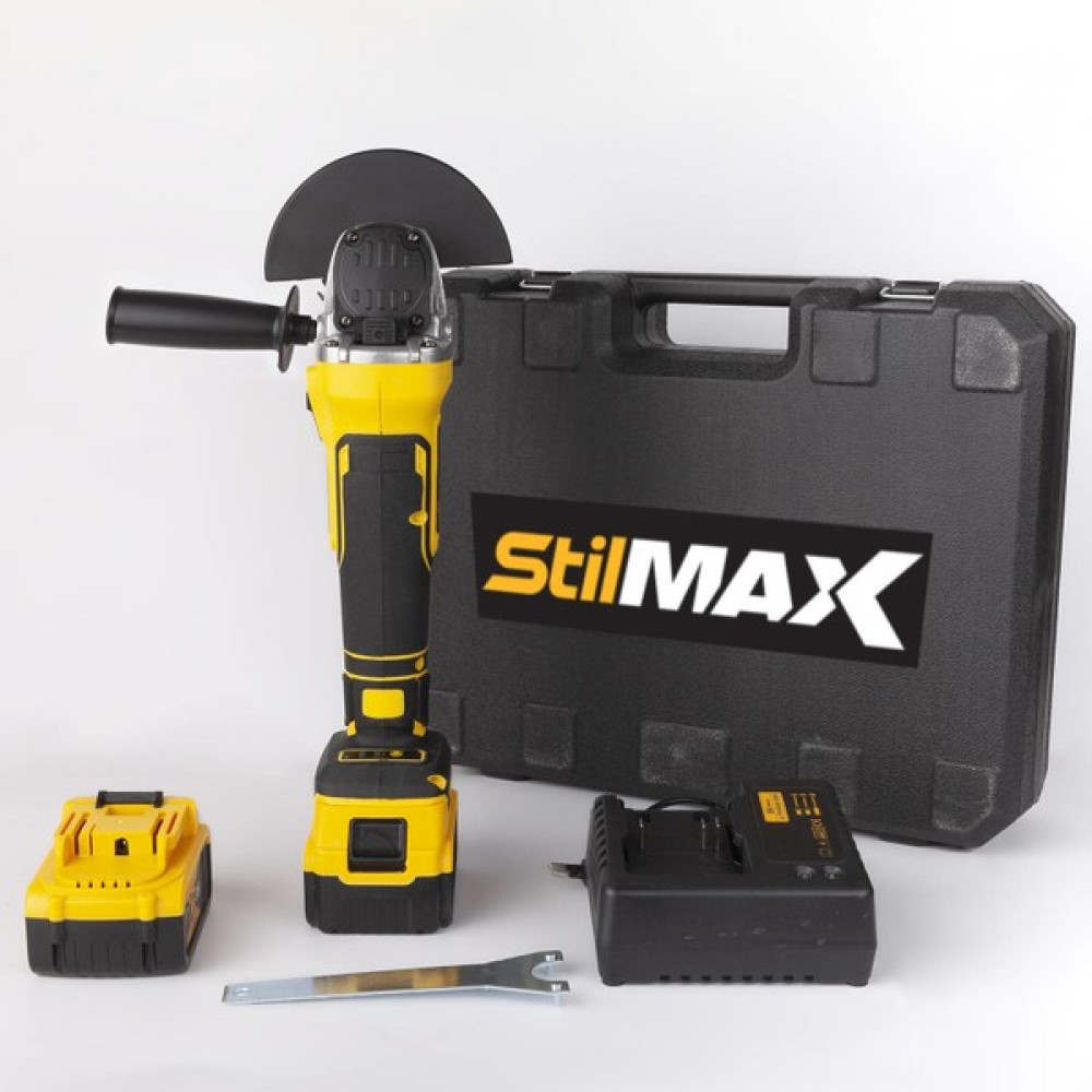 Stilmax STM1058 Profesyonel 125MM Kömürsüz Çift Akülü Şarjlı Taşlama Bl Motor & 2'li Kesme Taşı Taşlama Makinesi Fiyatı