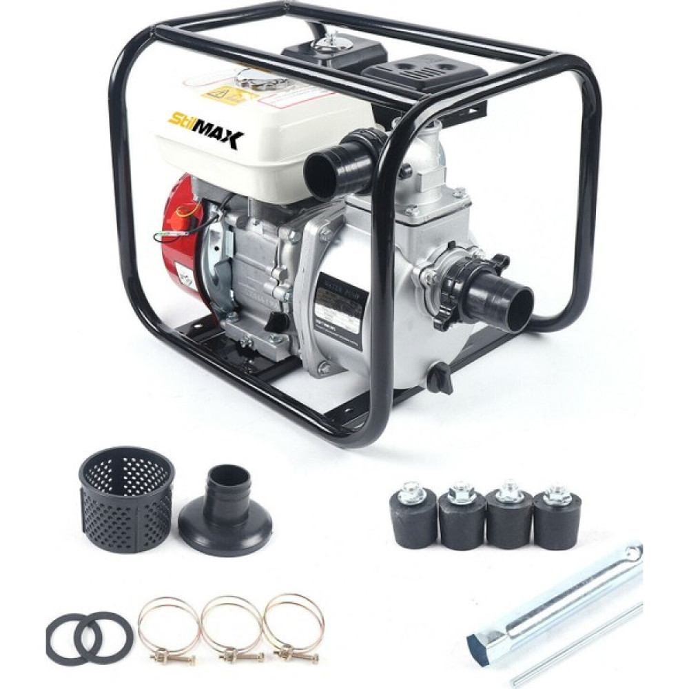 Stilmax STM50SM Parmak Metal Çift Çarklı Sistem Benzinli Su Pompası Motopump 7.5hp Güçlü Motor 7 Mt Emiş Su Motoru Fiyatı