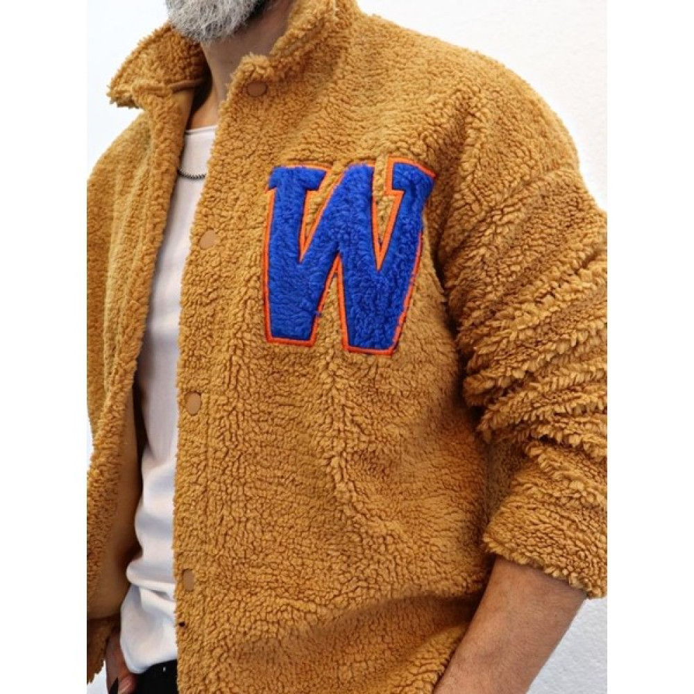 StilStop Oversize Çıt Çıtlı W Peluş Kolej Ceket Karamel Erkek Ceket Fiyatı