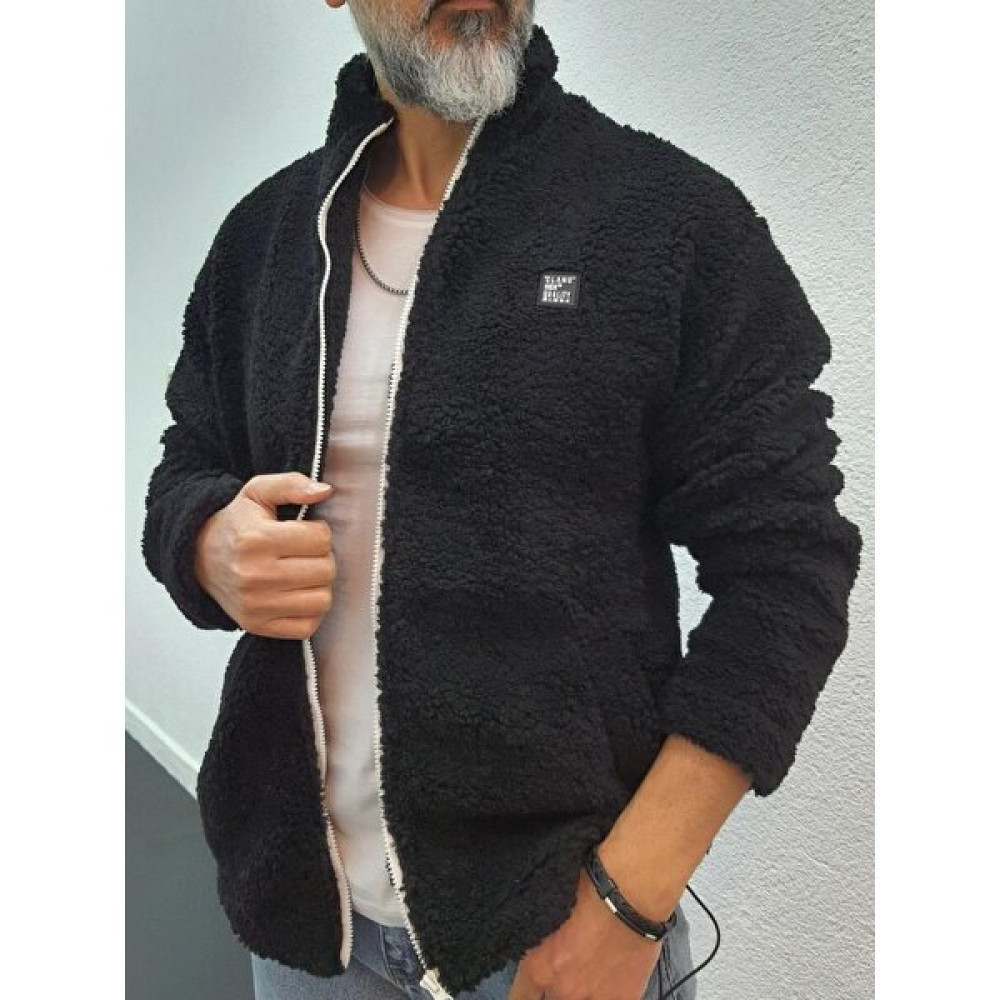 StilStop Oversize Fermuarlı Peluş Ceket Siyah Erkek Ceket Fiyatı