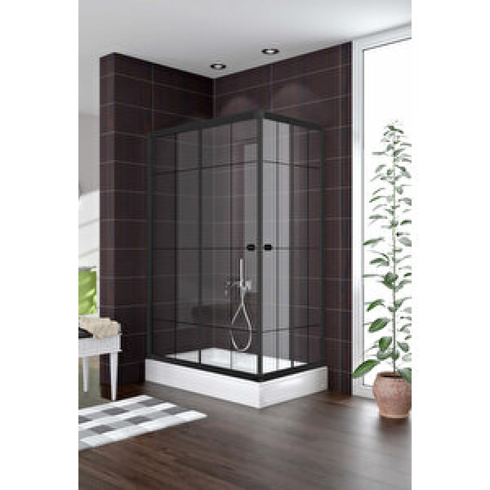 S'tina Practico 80x100 Si̇yah Çi̇zgi̇ Seri̇graf 5mm Si̇yah Profi̇l H:190 80x100 cm Duşakabin Fiyatı