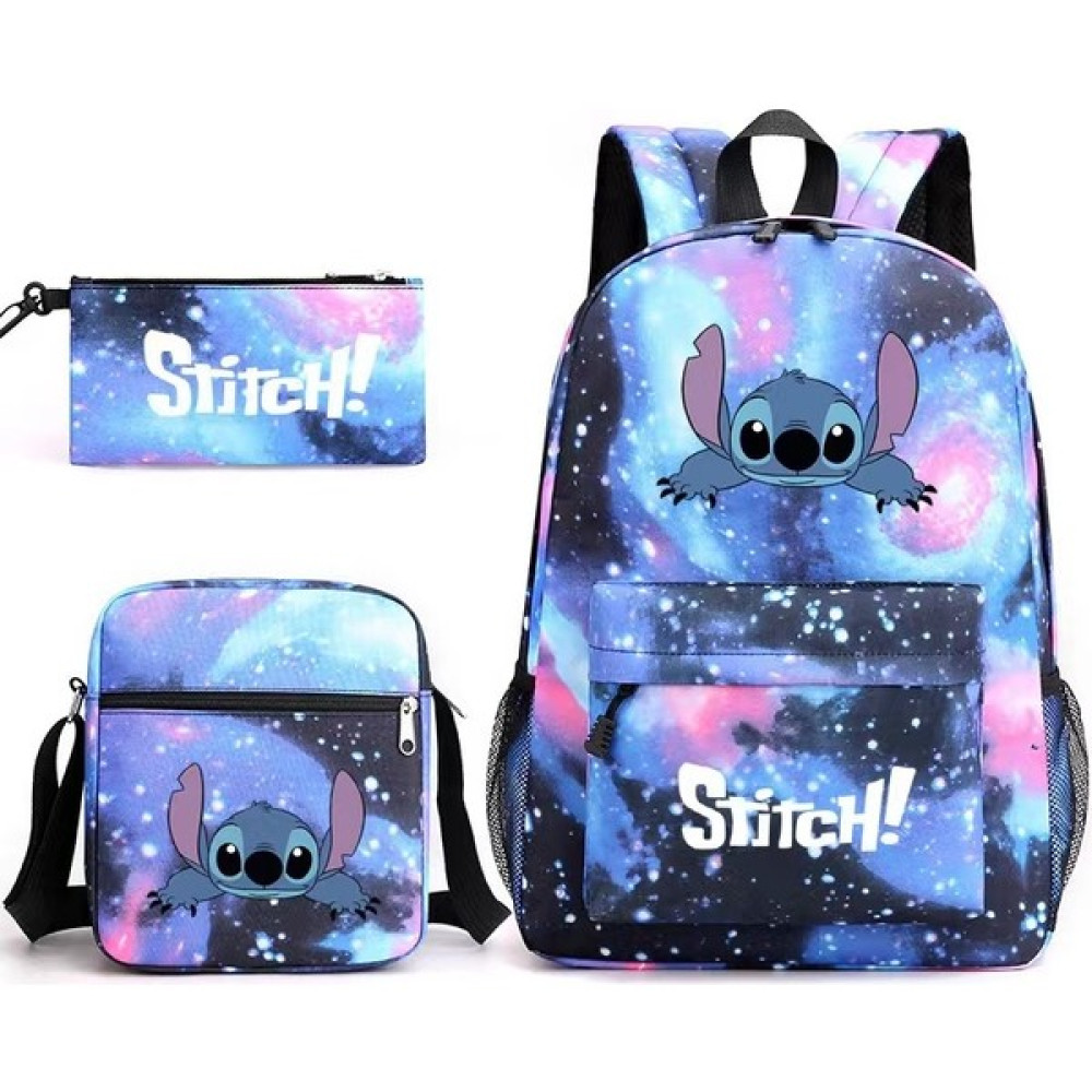Stitch 3 Parça Öğrenci Sırt Çantası Set - Mavi/pembe (Yurt Dışından) Erkek Sırt Çantası Fiyatı