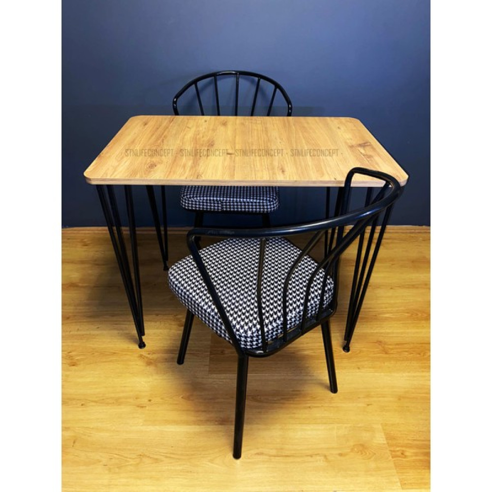 STN Life Concept Yemek Masa Takımı 60X90CM Mutfak Masası Cafe Masası 2 Adet Güneş Sandalye 1 Adet Masa Atlantik Çam - Renkli Masa - Sandalye Seti / Takımı Fiyatı