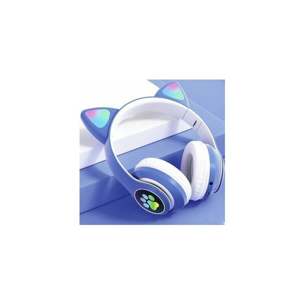 STN28 Kablosuz Kedi Kulaklık Şarjlı LED Işıklı Bluetooth Kulaklık Aux Sd Kart - Mavi Oto Boyaları Fiyatı