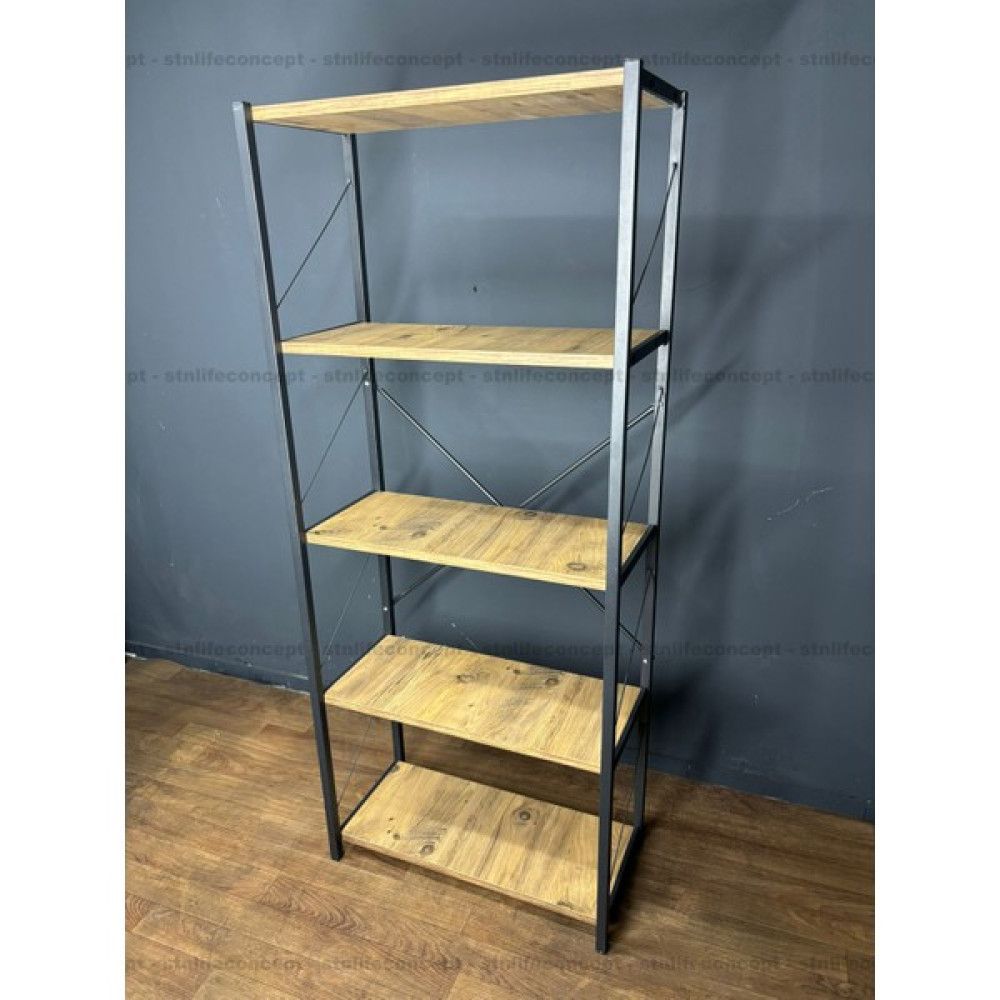 stnlifeconcept 5 Raflı Kitaplık Concept Dosya Rafı Metal Dekoratif Raf Atlantik Çam Kitaplık Fiyatı