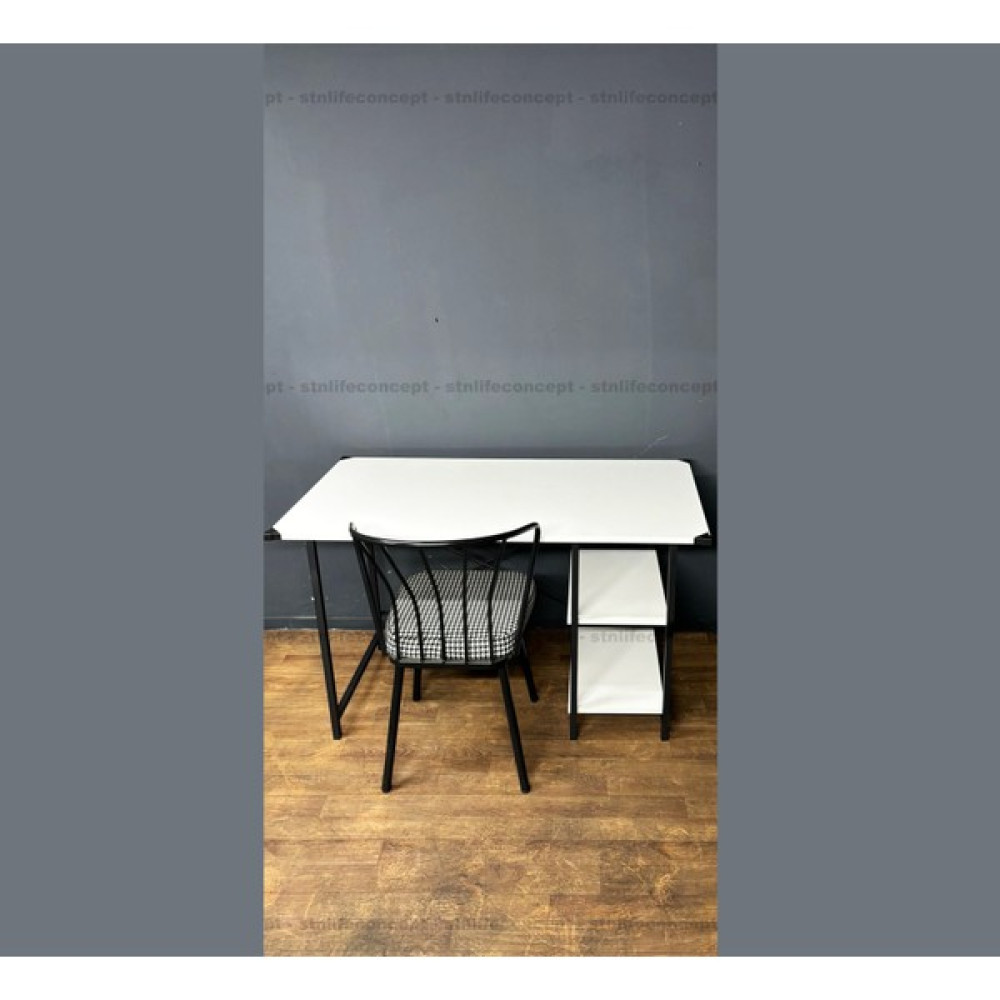 stnlifeconcept 60X120CM Çalışma Masası ve Güneş Sandalye Seti Şık Çalışma Ortamı - Beyaz Çalışma Masası Fiyatı