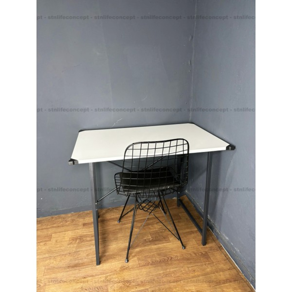 stnlifeconcept 60X90CM Çalışma Masası 1 Adet Tel Sandalye Çalışma Köşesi Set - Beyaz Çalışma Masası Fiyatı
