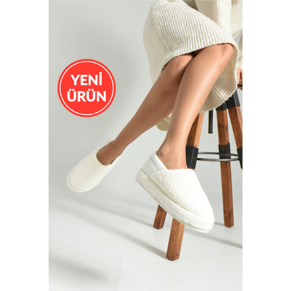 STOCON Kadın Lastikli Kaymaz Taban Peluş Ev Botu Panduf Kadın Panduf Ev Botu Ev Ayakkabısı 40 Beden Kadın Terlikleri ve Sandaletleri Fiyatı