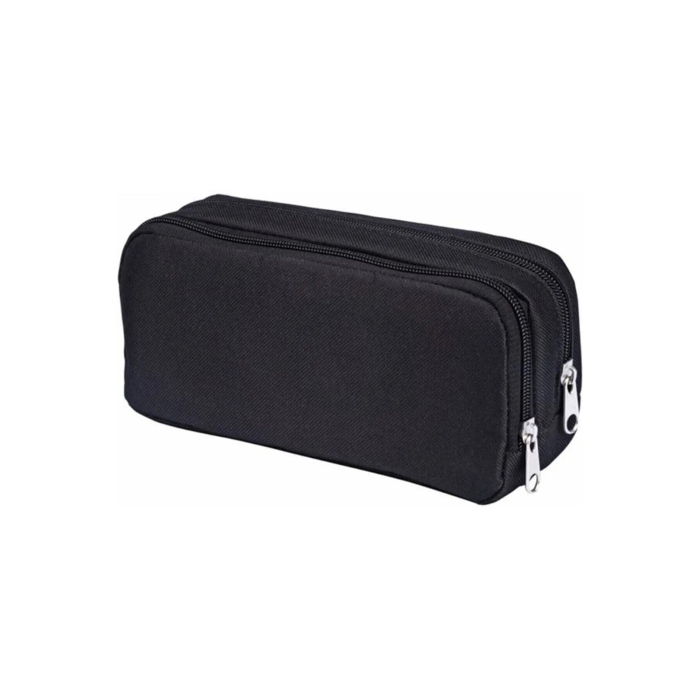 Stok CITY Solid Black Double Pencil Case Çift Bölmeli Kalem Çantası 2 Fermuarlı Kalemlik Kalem Kutusu Kalemlik (Kalem Kutusu) Fiyatı