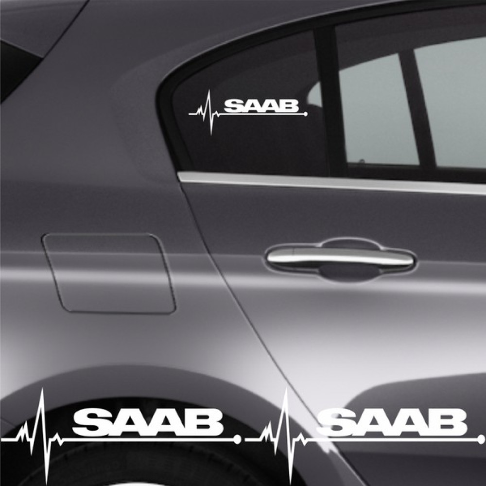 Stok Shop Saab Ritim Oto Sticker (2 Adet) - Beyaz - 20 x 20 cm Oto Boyaları Fiyatı