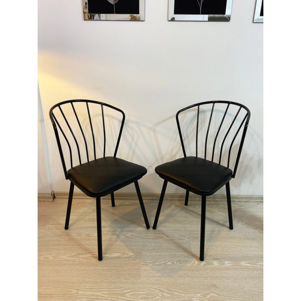 Stone Concept Mobilya Güneş Sandalye 2 Adet Mutfak Salon Balkon Bahçe Sandalyesi Siyah Deri Bahçe Sandalyesi Fiyatı