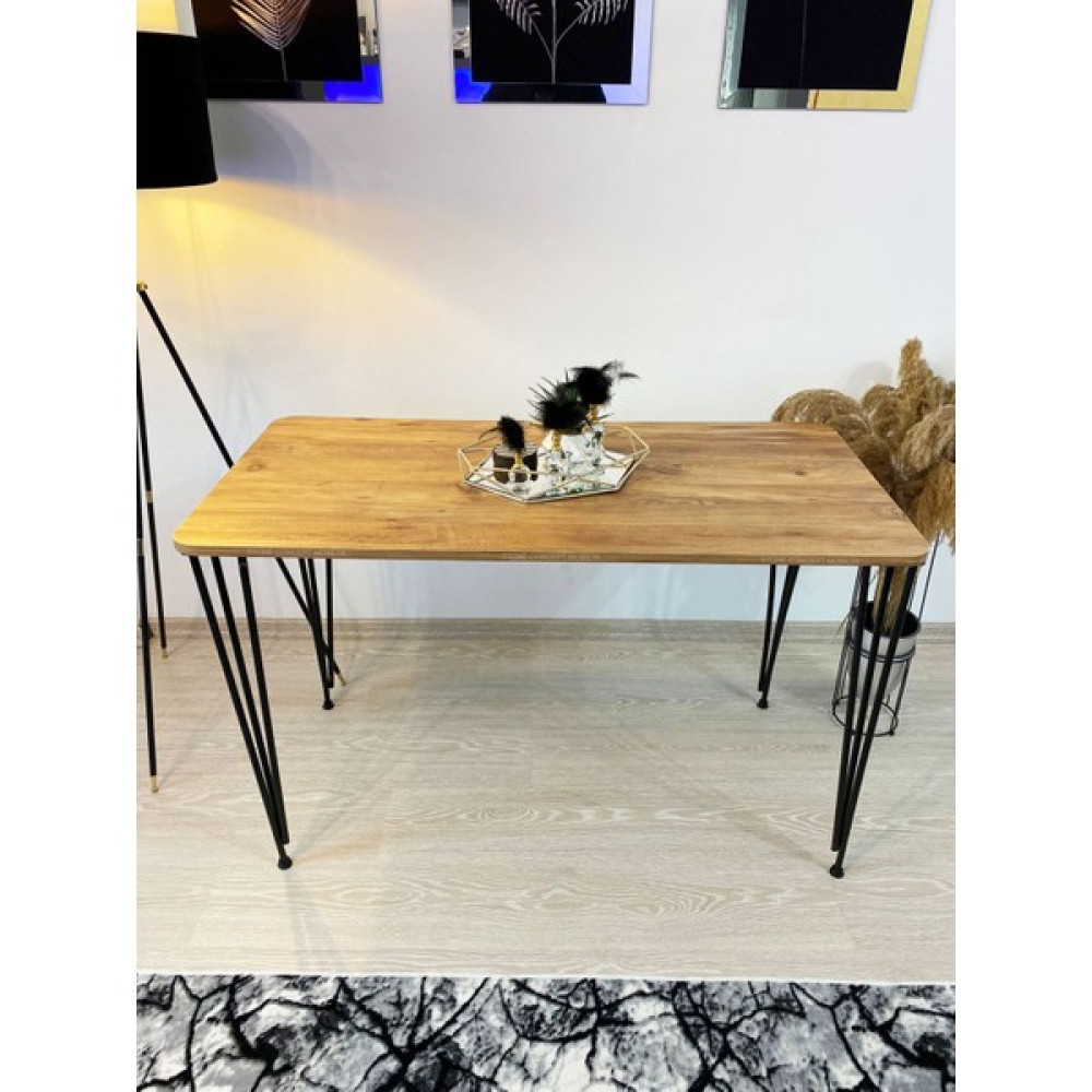Stone Concept Mobilya Mutfak Masası Metal Ayaklı Masa 60 x 120 cm Atlantik Çam Masa - Sandalye Seti / Takımı Fiyatı