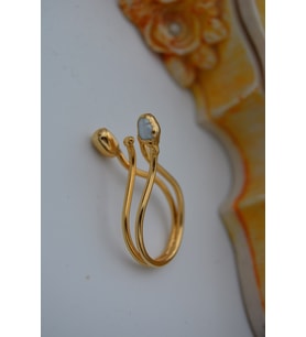 STONEAGE JEWELLERY Tohum İncili Ayarlanabilir Özel Tasarım Bayan (Altın / Dore) İnci Yüzük Fiyatı