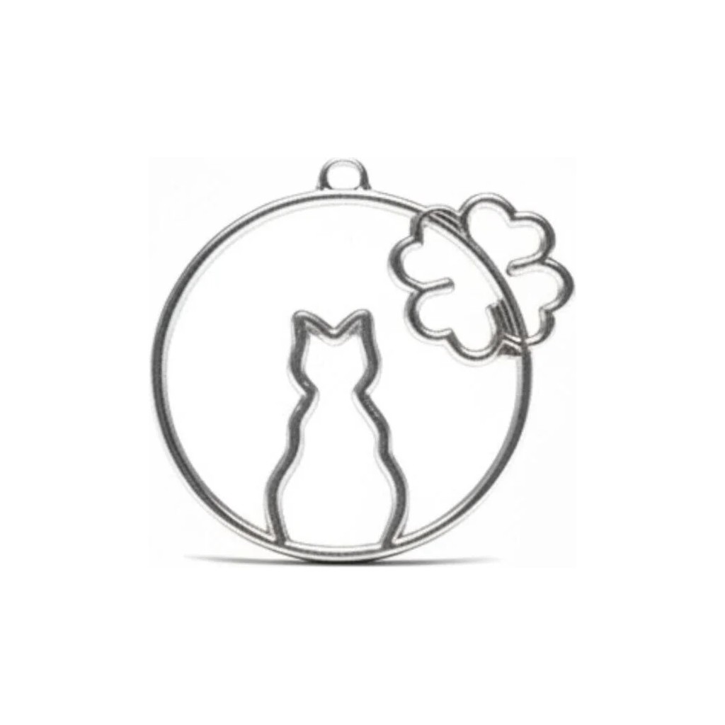 Stonechem 5 Adet Daire Kedi ve Yonca Model Metalik Gümüş Zamak Kolye Ucu 3.5 cm – Epoksi Reçine ve Takı Tasarımı İçin Kaliteli Metal Çerçeve (Pasla... Gümüş Kolye Fiyatı