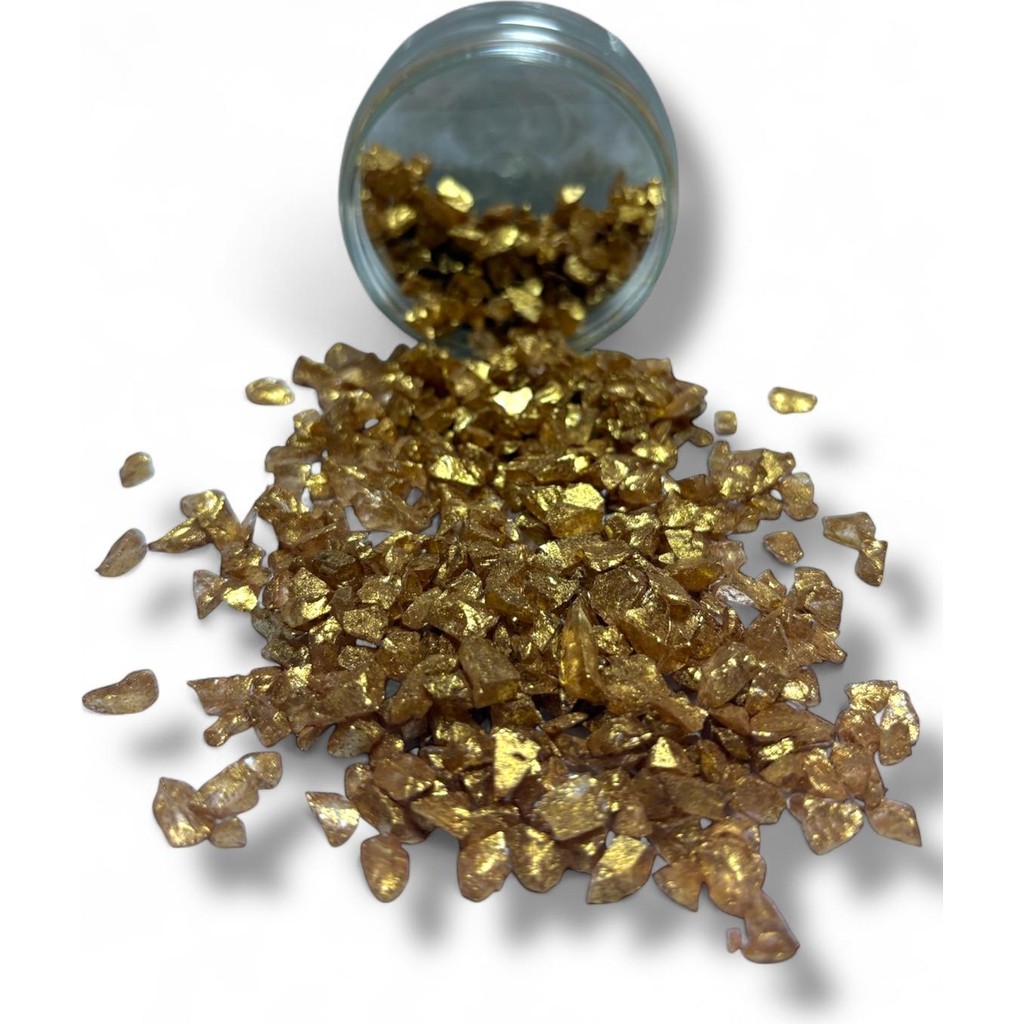 Stonechem Epoksi İçin Parlak Cam Kırıkları – 4-8 mm Antik Altın (Antique Gold) Dekoratif Süsleme Taşı 100 gr Yardımcı Malzeme Fiyatı
